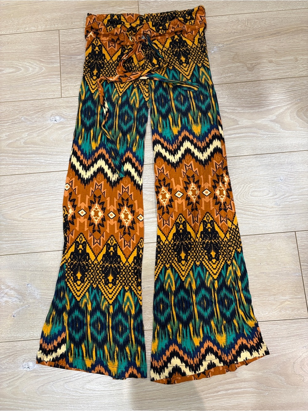 Tricia Fix Ikat Aztec Boho Fit and Flare Pants Size XS